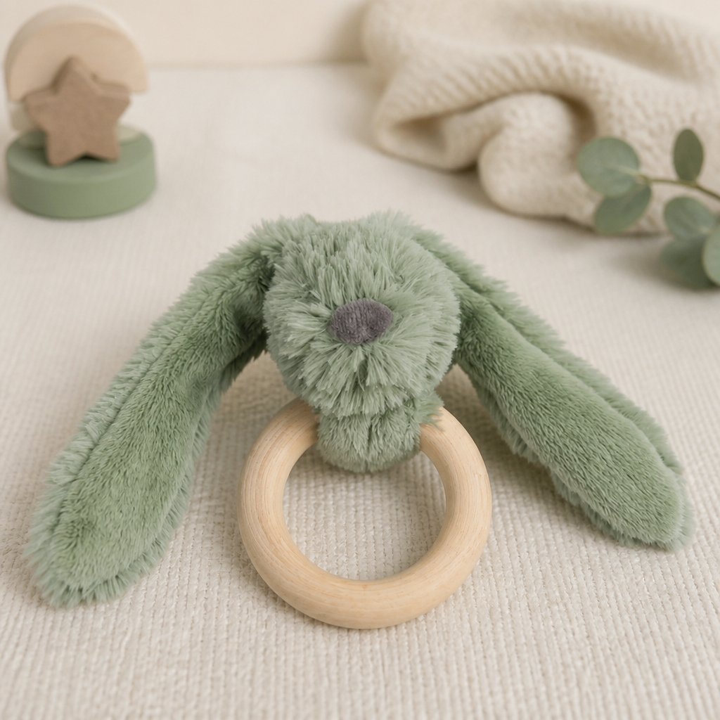 Knuffelbijtring groen