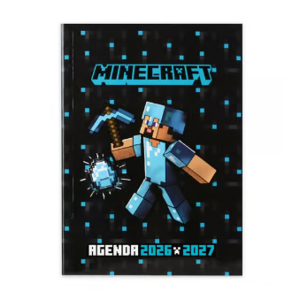 Agenda scolaire MINECRAFT Personnages 2026/2027 noir