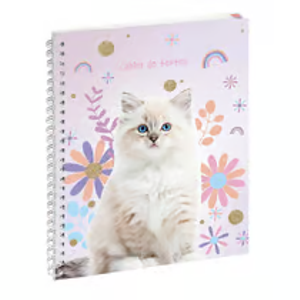 Cahier de textes à spirale EXACOMPTA Lovely Chat Blanc