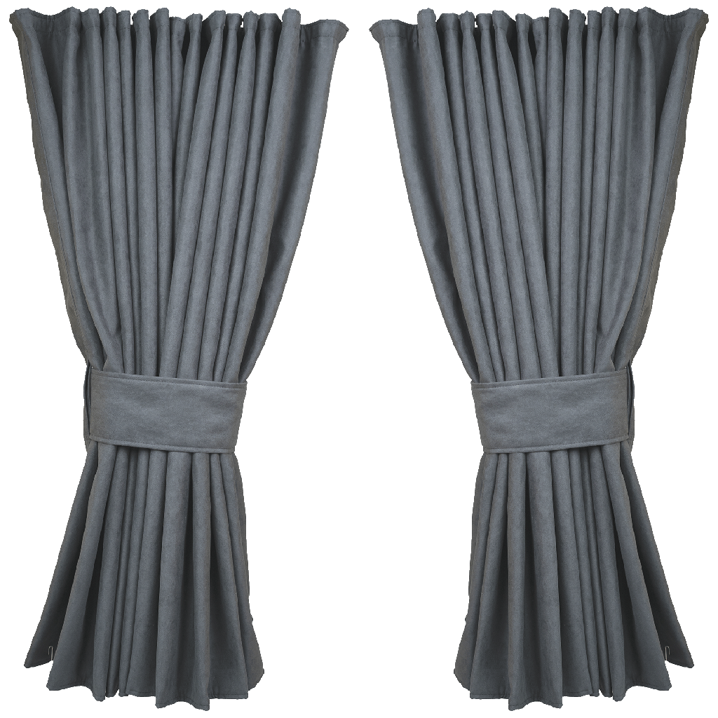 Zijgordijn Alcantara Grijs