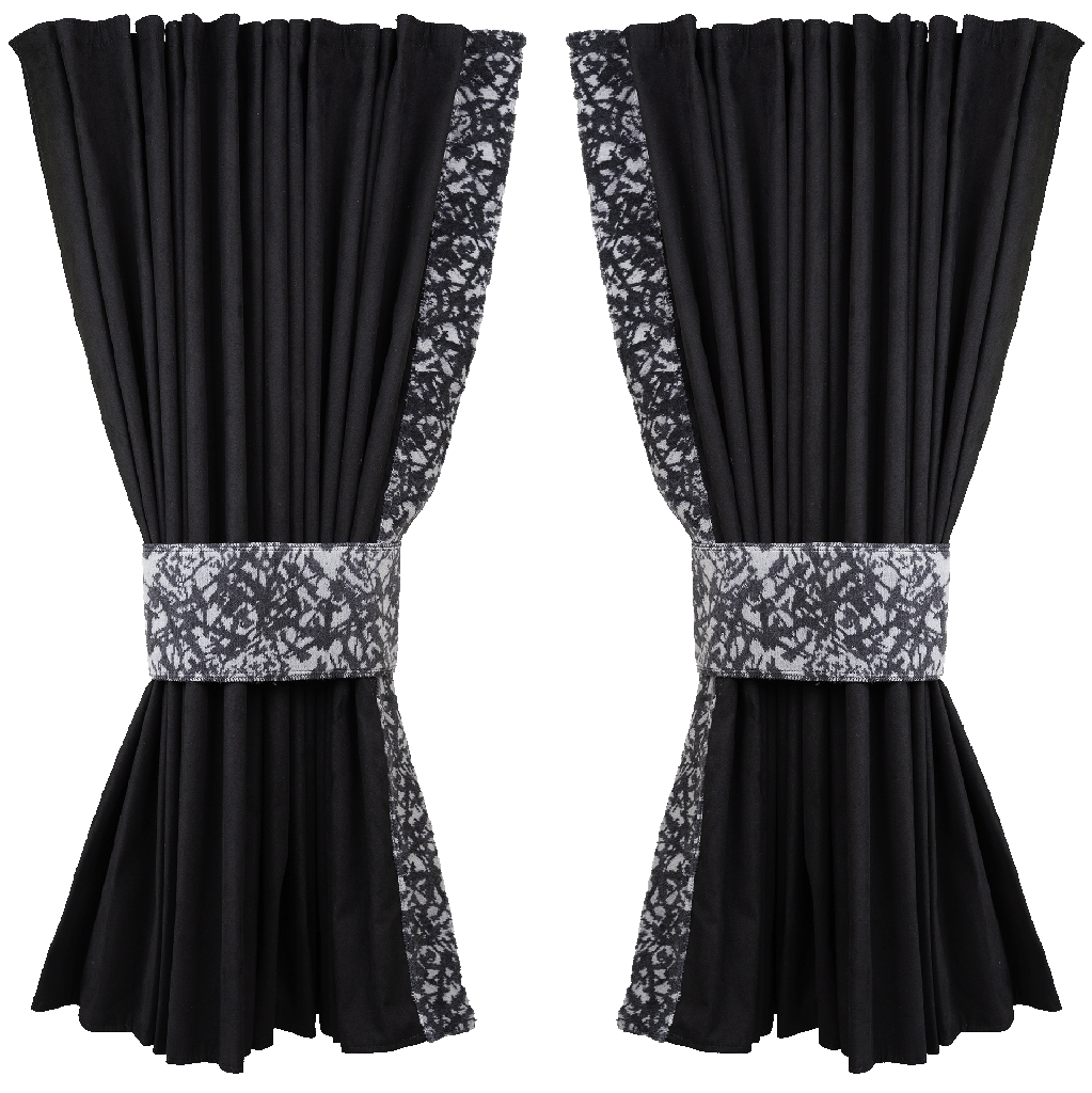 Zijgordijn Deens Pluche Grijs 95 cm