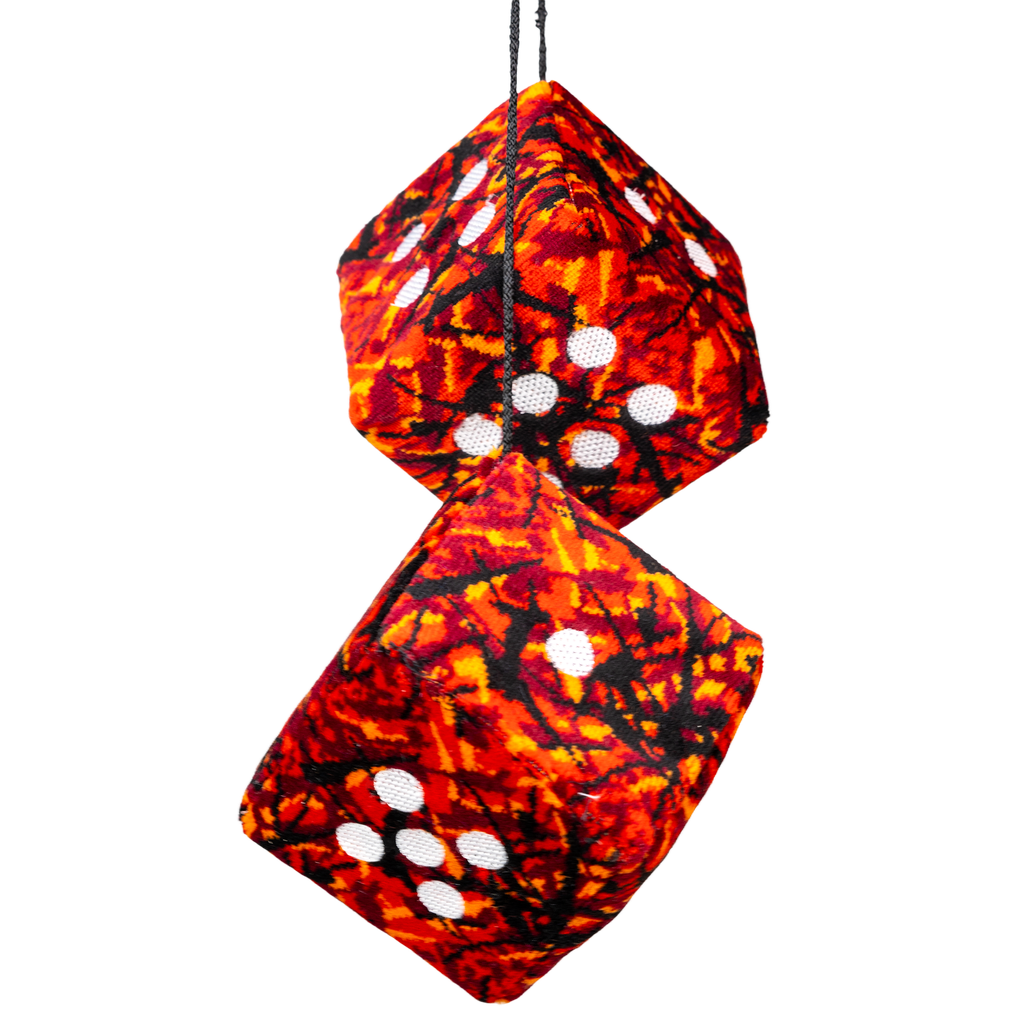 Dobbelstenen Deens Pluche Rood met Witte stippen