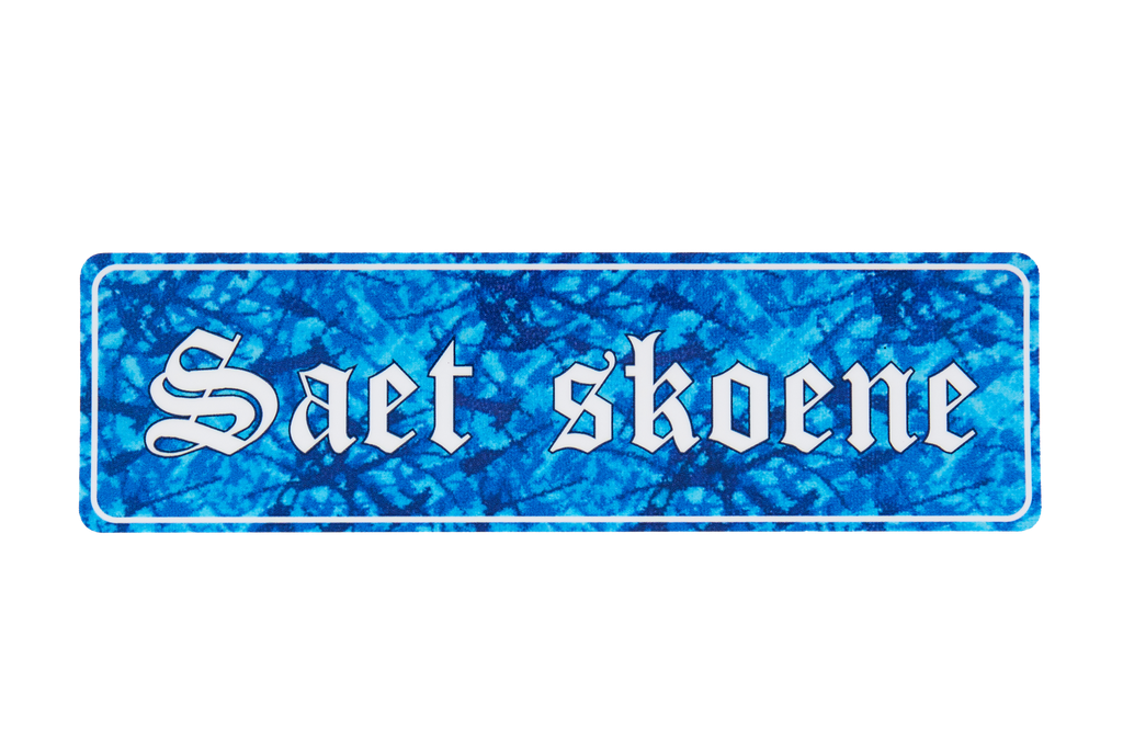 sticker - Saet Skoene - blauwe pluche
