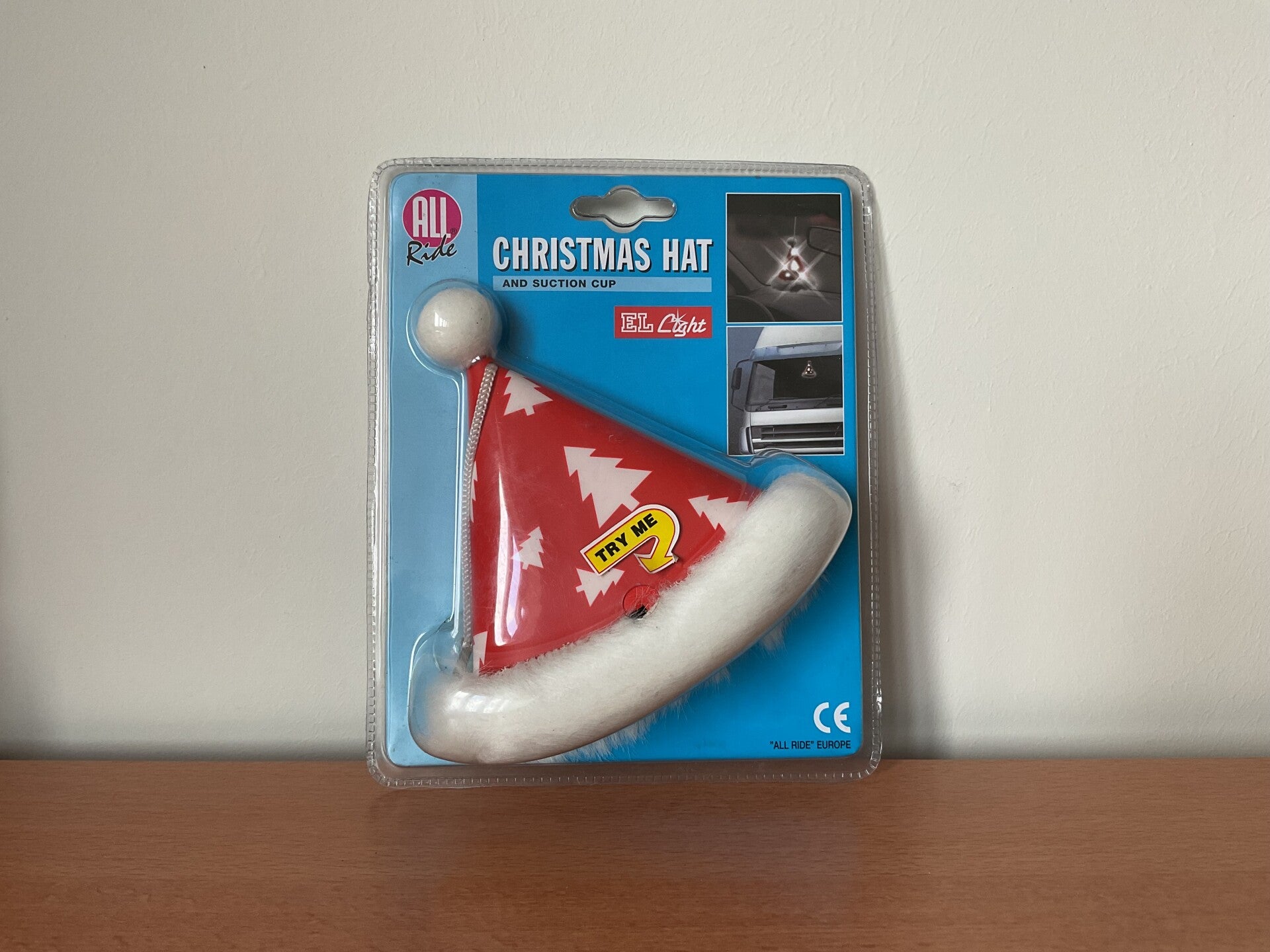 Verlichte kerst mutsje met zuignap ( met batterij )