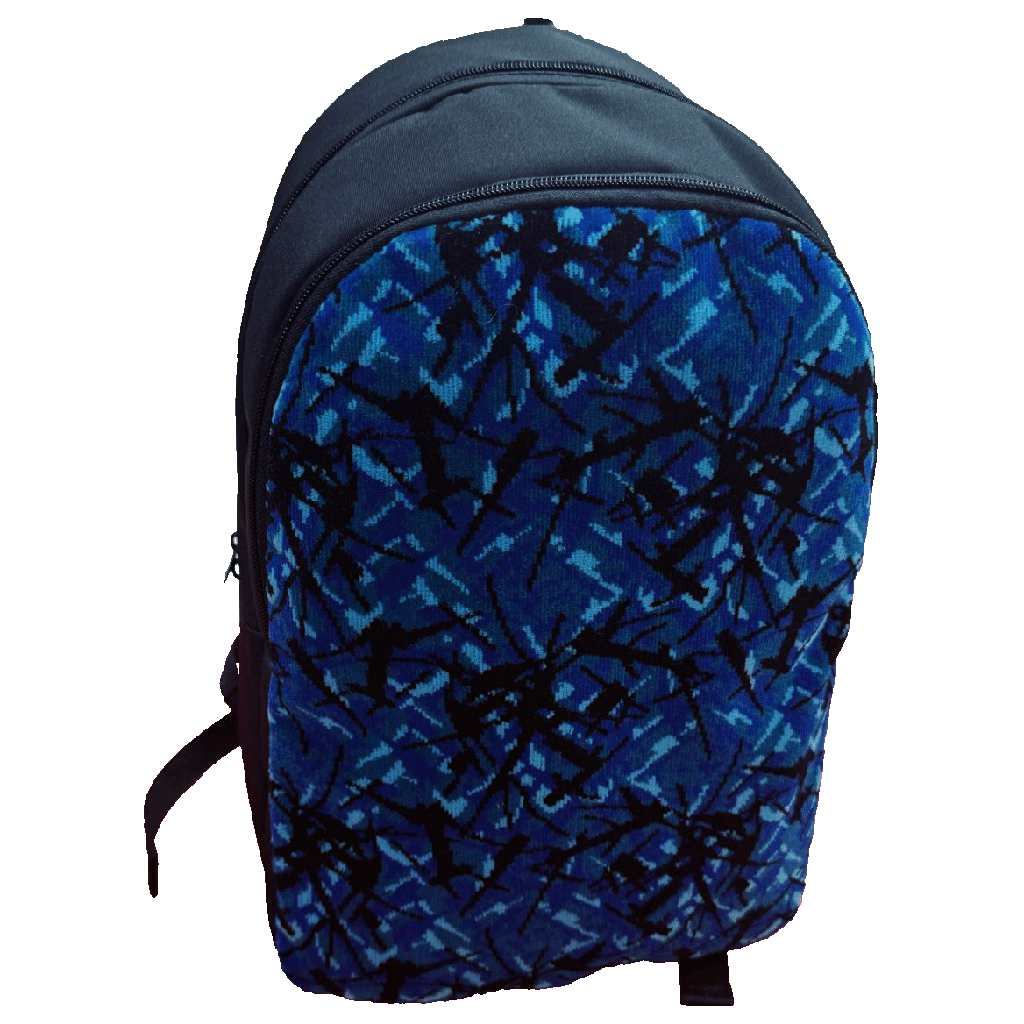 Rugzak met Voorzijde in Deense Pluche Blauw