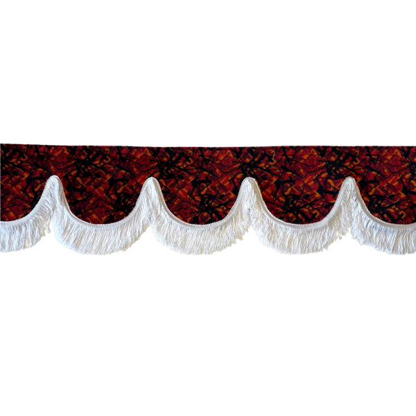 Nedking Front Curtain | Danish Red | White Fringes