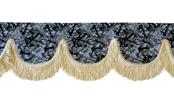 Nedking Voorraamgordijn | Deense Pluche Grijs | Beige Franje's