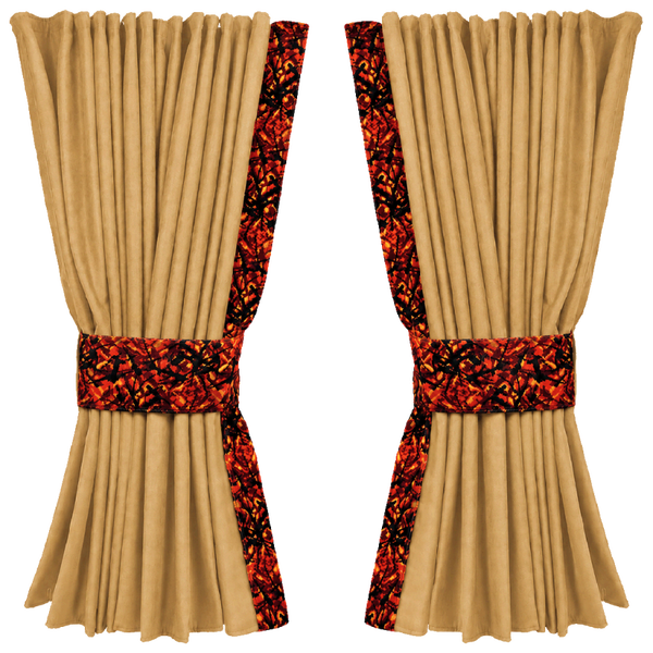 Nedking Zijgordijnen | Caramel | Deense Pluche Grijs | 95cm