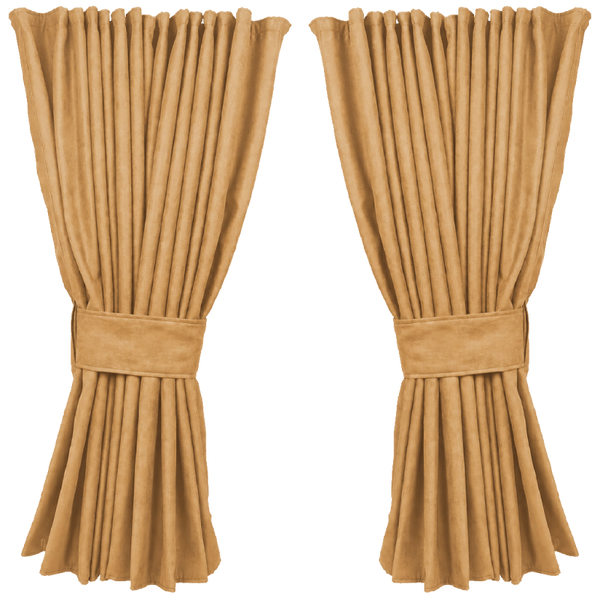 Nedking Zijgordijnen | Alcantara Caramel / Suède Look | 95cm