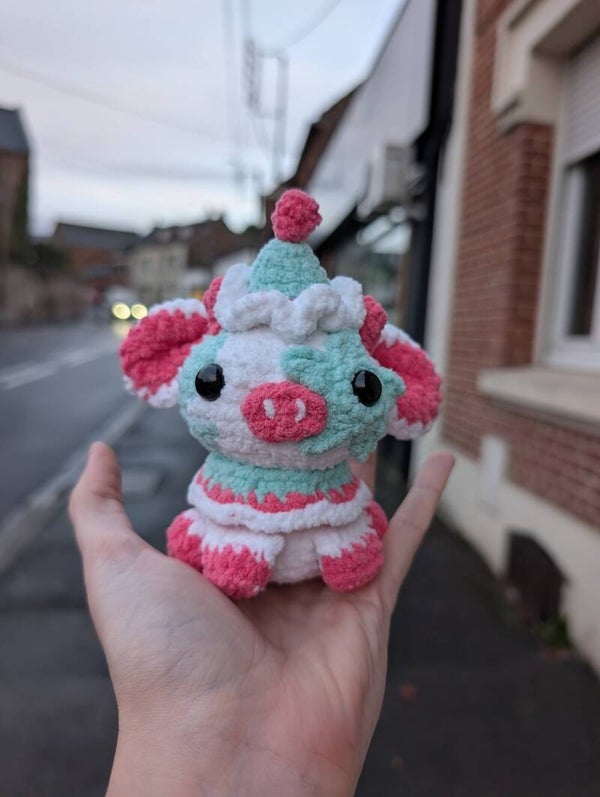 Vache déguisée en clown