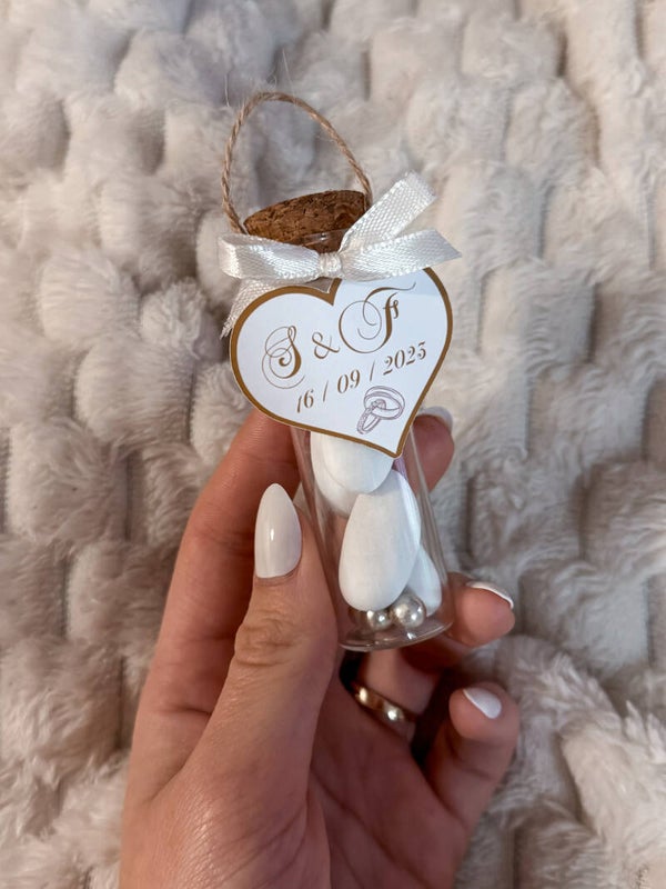 Fiole à dragées "romance"