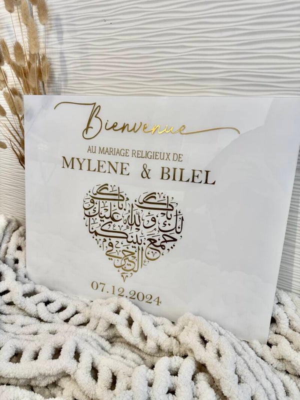 Panneau de bienvenue "cœur d'orient"