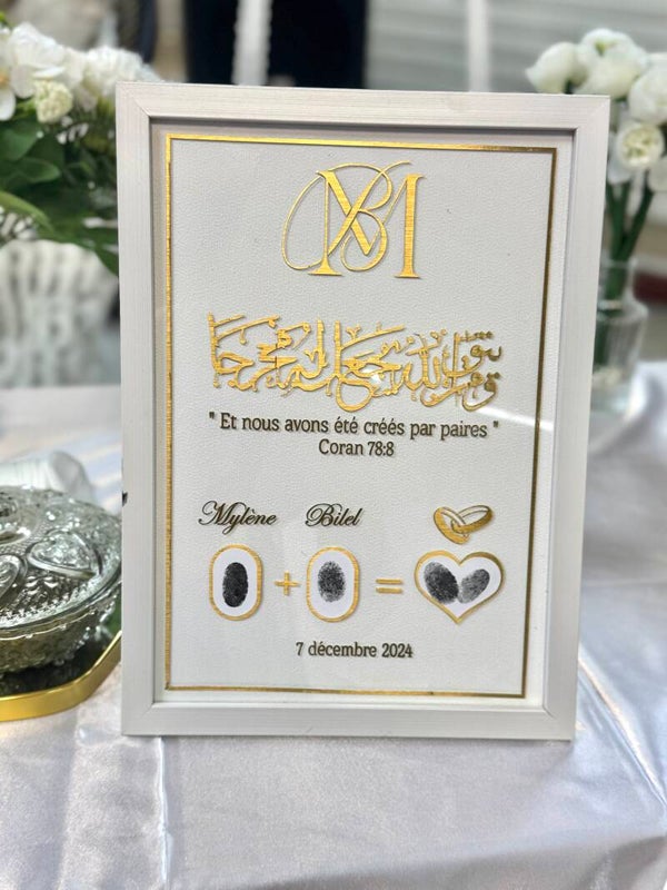 Cadre à empreintes - mariage religieux