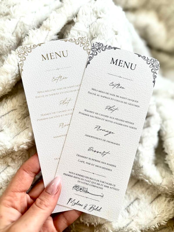 Menu à poser "oriental"