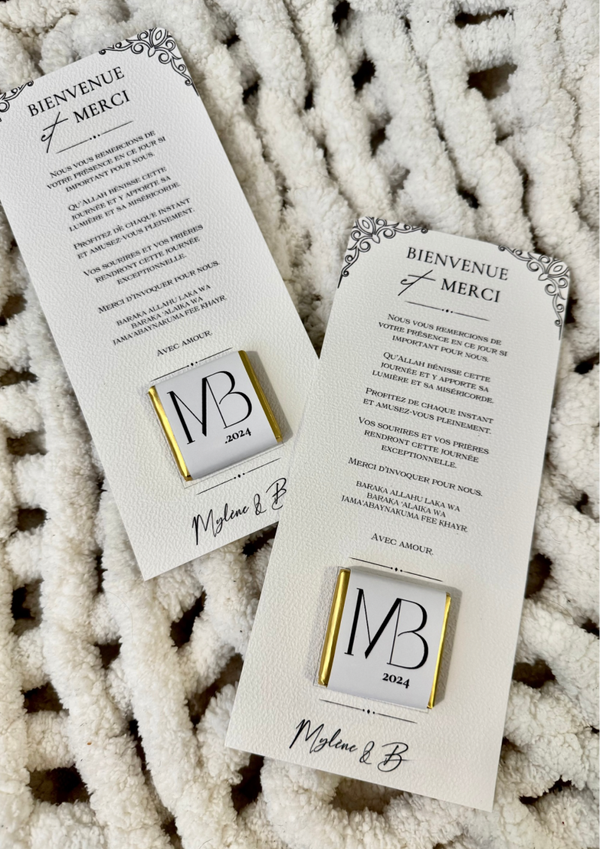 Carte de remerciement chocolat "oriental"