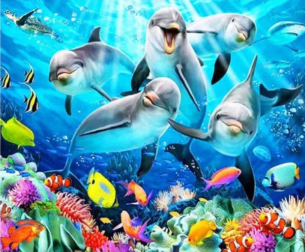 Diamond Painting - Dolfijnen - 50x40 cm