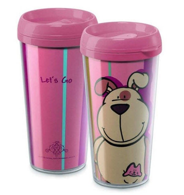 Nici Thermobeker Hond Roze 17cm