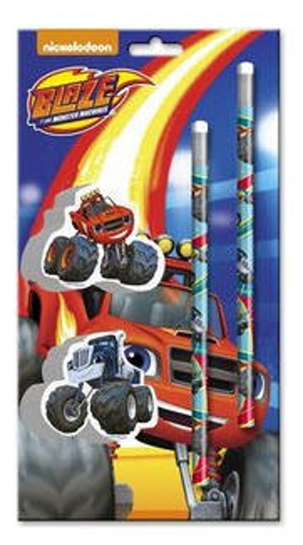 Nickelodeon Blaze 2 potloden en twee gummen Stationery set