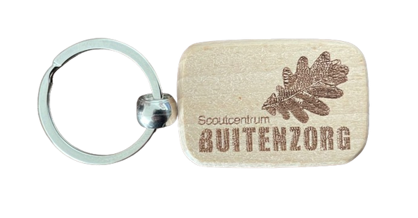Houten Sleutelhanger Scoutcentrum Buitenzorg alleen logo