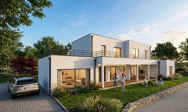 MAISON CONTEMPORAINE - Toitures Terrasse