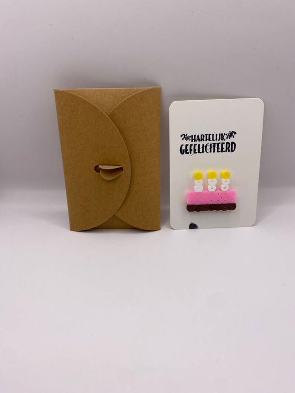 Gefeliciteerd kaartje small taart