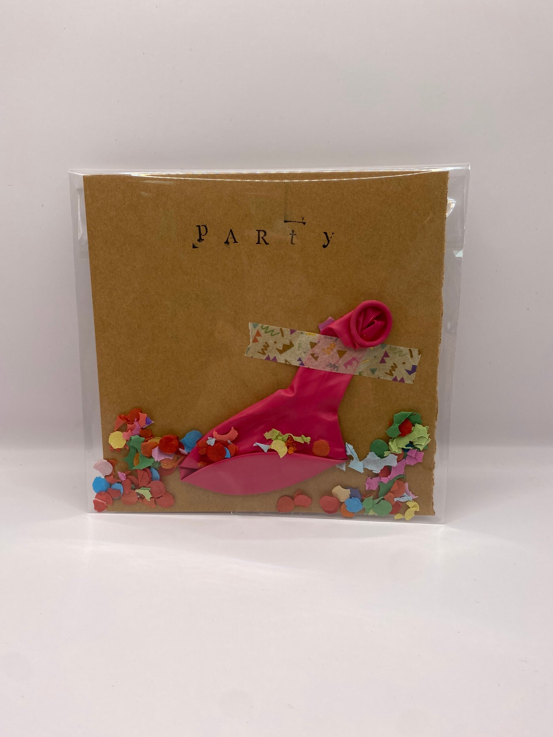 Kaart confetti en ballon