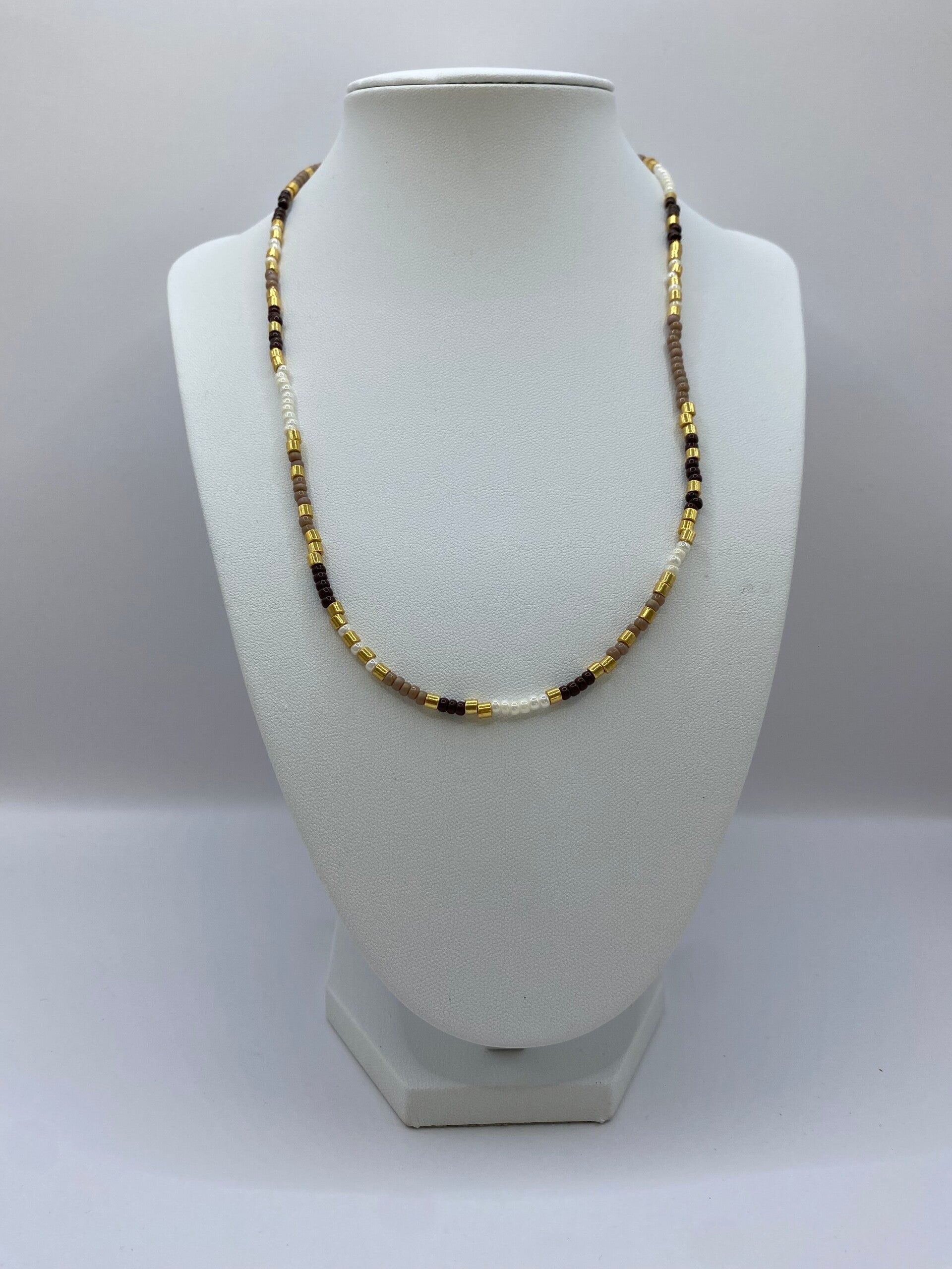 Ketting bruin/beige/goud
