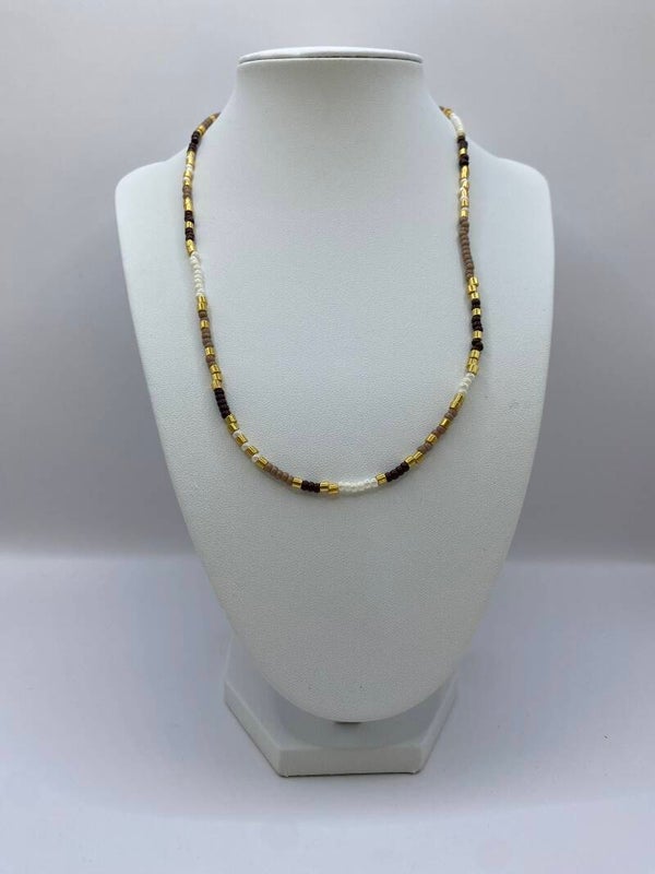 Ketting bruin/beige/goud