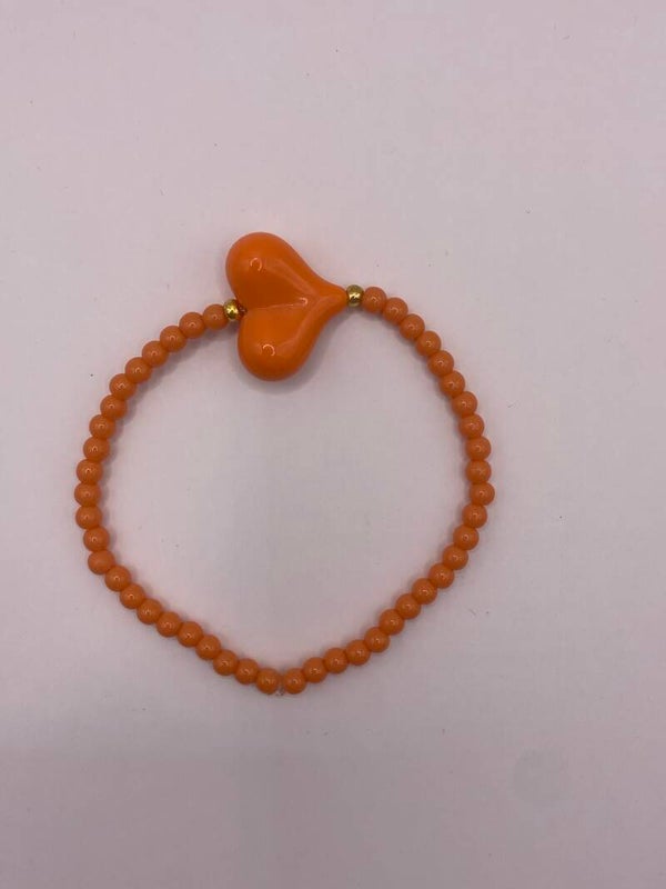 Armbandje oranje hart