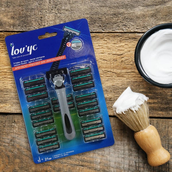 RASOIR HOMME - 3 lames Rechargeable 21p