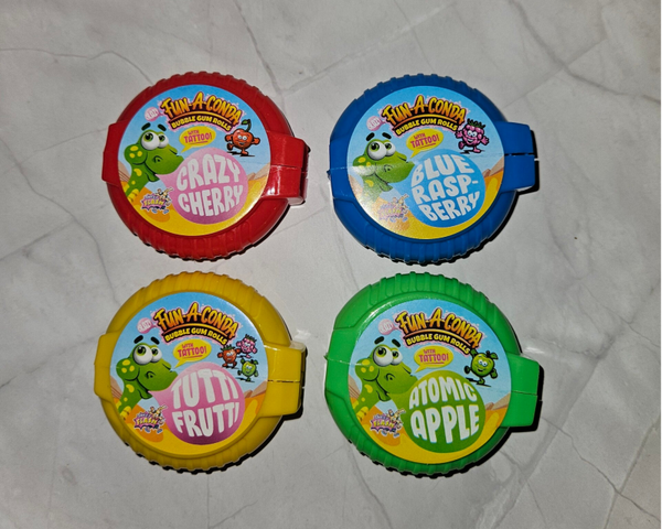 Crazy Fun-a-Conda mit Tattoo Kaugummirolle 16g