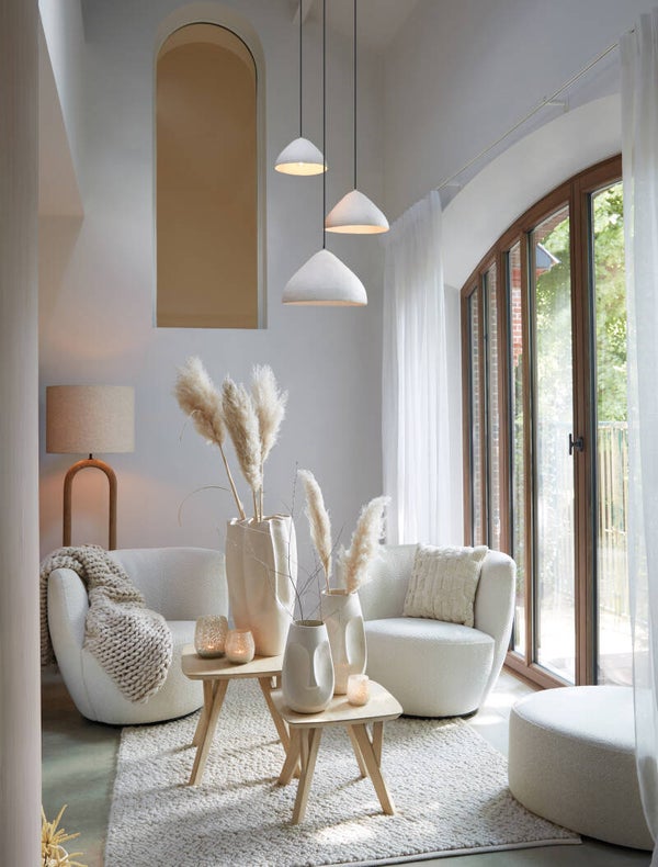 Hanglamp ELMINO 32x20cm mat crème