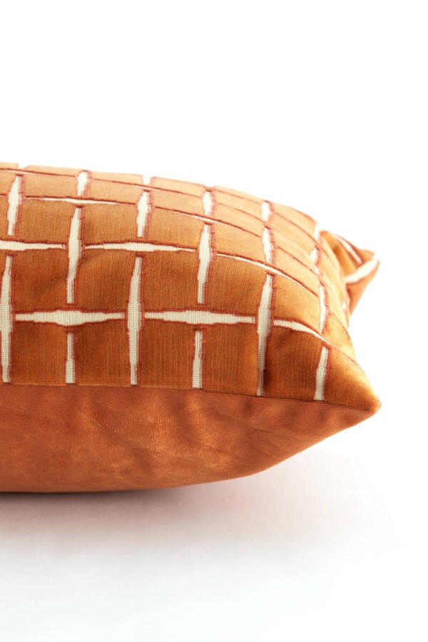 Kussen 60x30cm ROMAIN oranje-wit