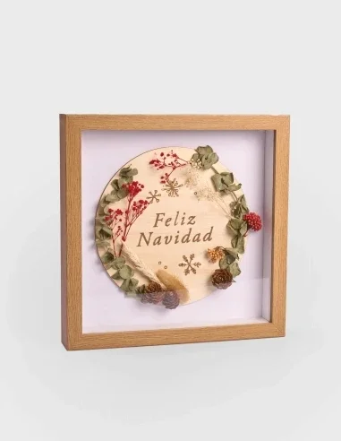 Marco flores secas - Feliz Navidad