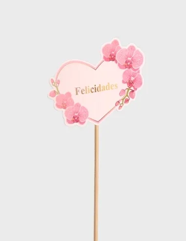 Pick corazón felicidades