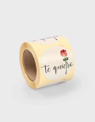 Etiquetas Adhesivas redondas Te Quiero