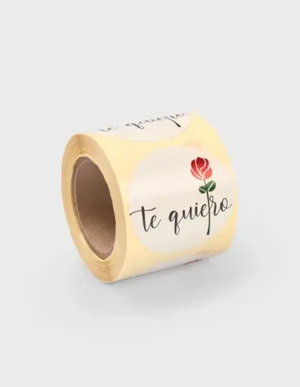Etiquetas Adhesivas redondas Te Quiero