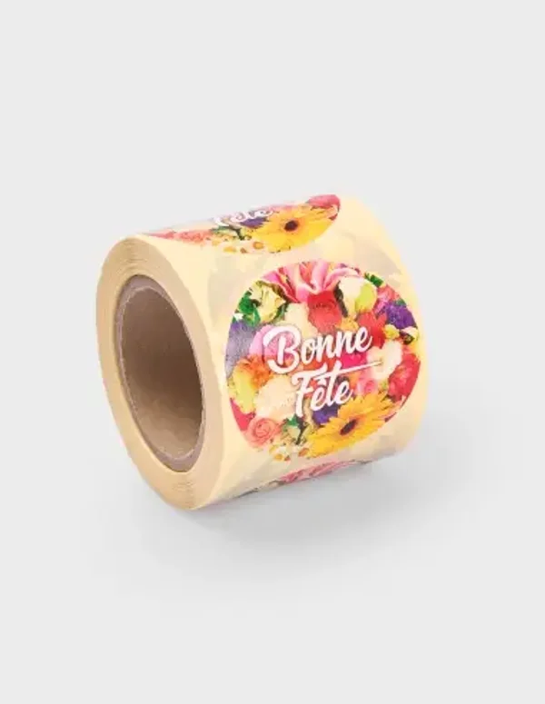 Etiquetas Adhesivas Bonne Fête Flores