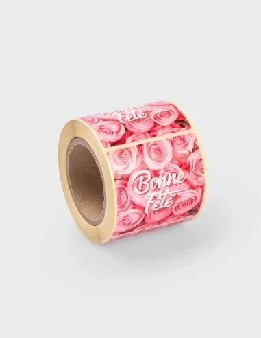 Etiquetas Adhesivas Bonne Fête Rosas
