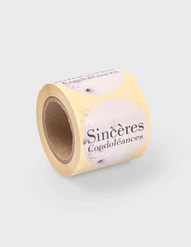 Etiquetas Adhesivas Sincères Condoléances