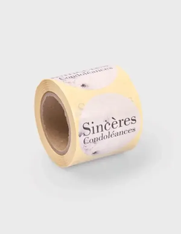 Etiquetas Adhesivas Sincères Condoléances