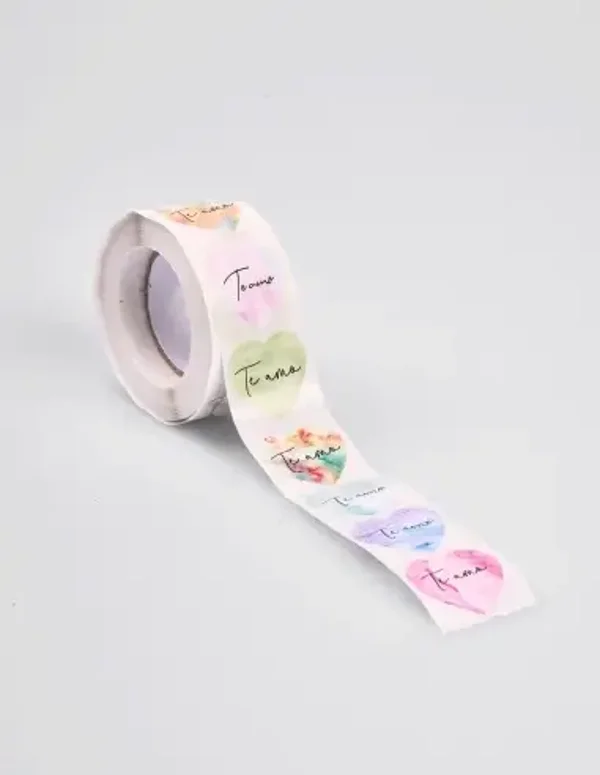 Etiqueta Papel  Corazón Te Amo