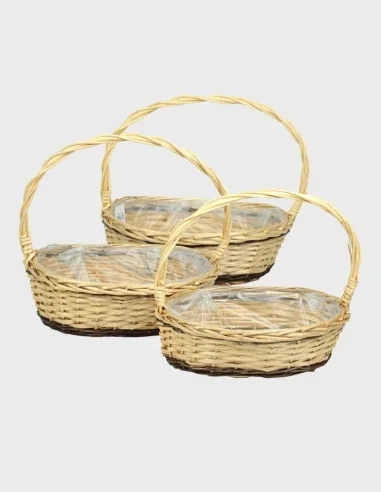 Juego Cestas Mimbre Oval
