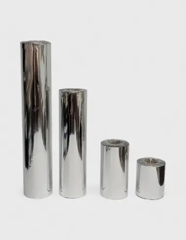 Bobina de tubo celofán doble plata