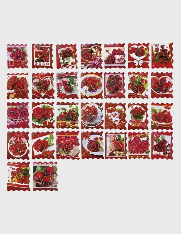 Tarjetas San Valentín Set Rojo
