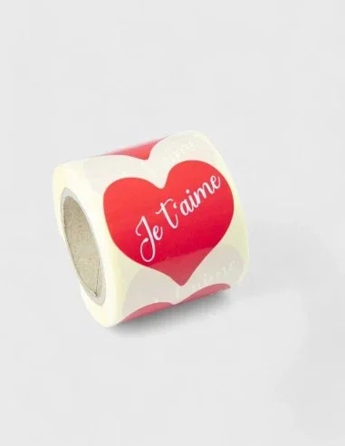 Etiquetas Adhesivas Je  T'e Aime Corazón