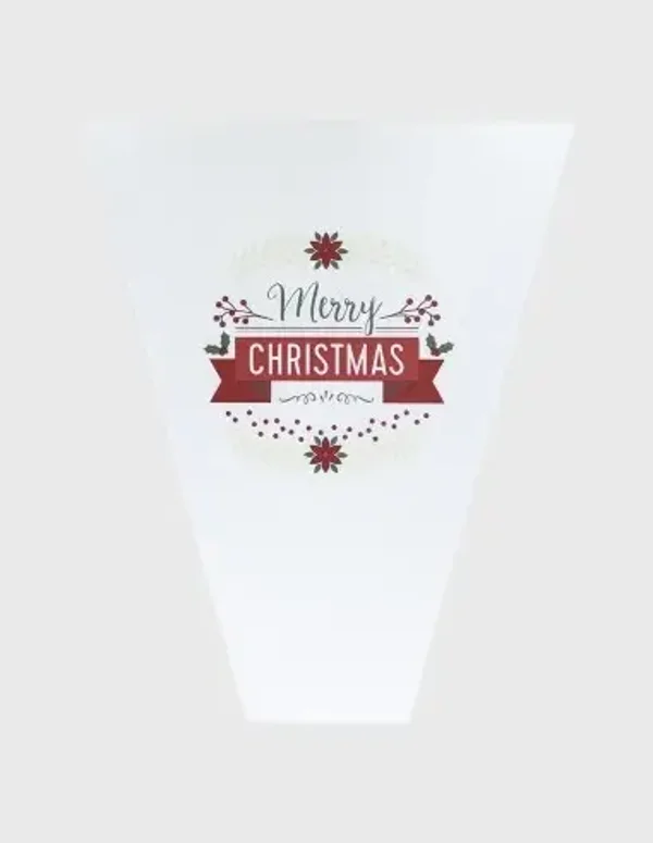 Bolsa Papel Kraft Blanca Merry Christmas