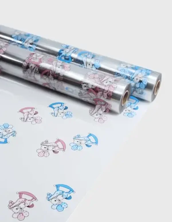 Rollo celofán transparente bebés oso