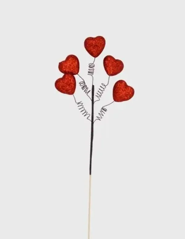 Pick corazón brilantina