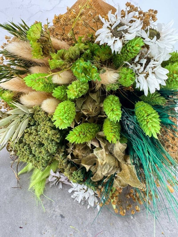 Bouquet seco redondo verde